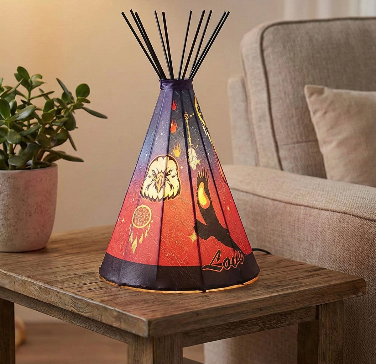 Lampe de table tipi, aigle