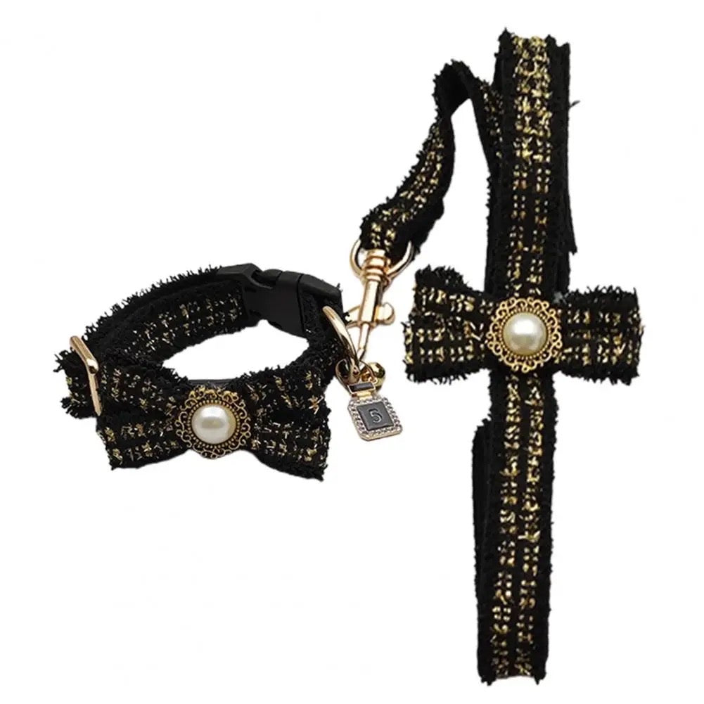 Ensemble collier et laisse en tweed Coco pour chien