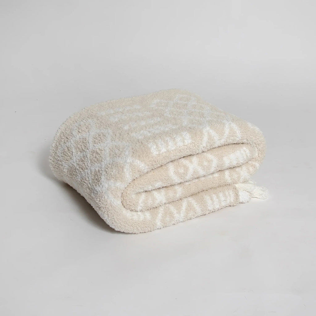 Couverture à franges Birch & Marshmallow, grand format
