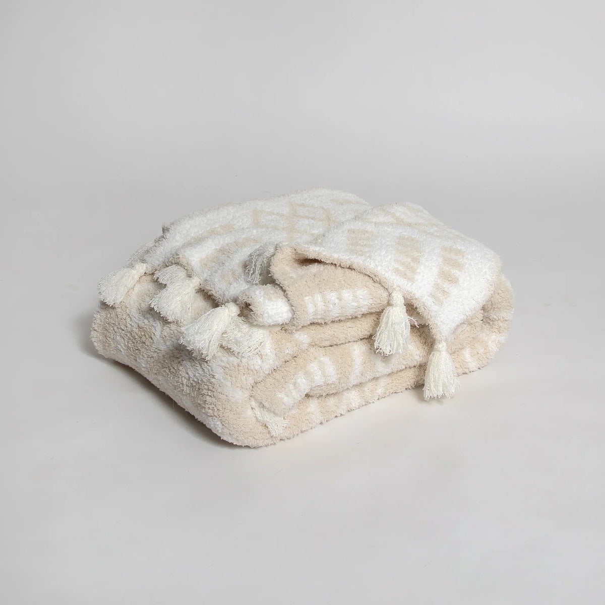 Couverture à franges Birch & Marshmallow, grand format