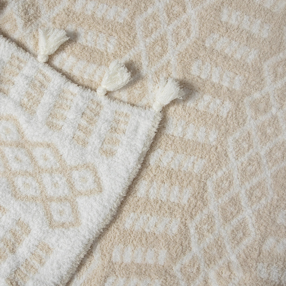 Couverture à franges Birch & Marshmallow, grand format