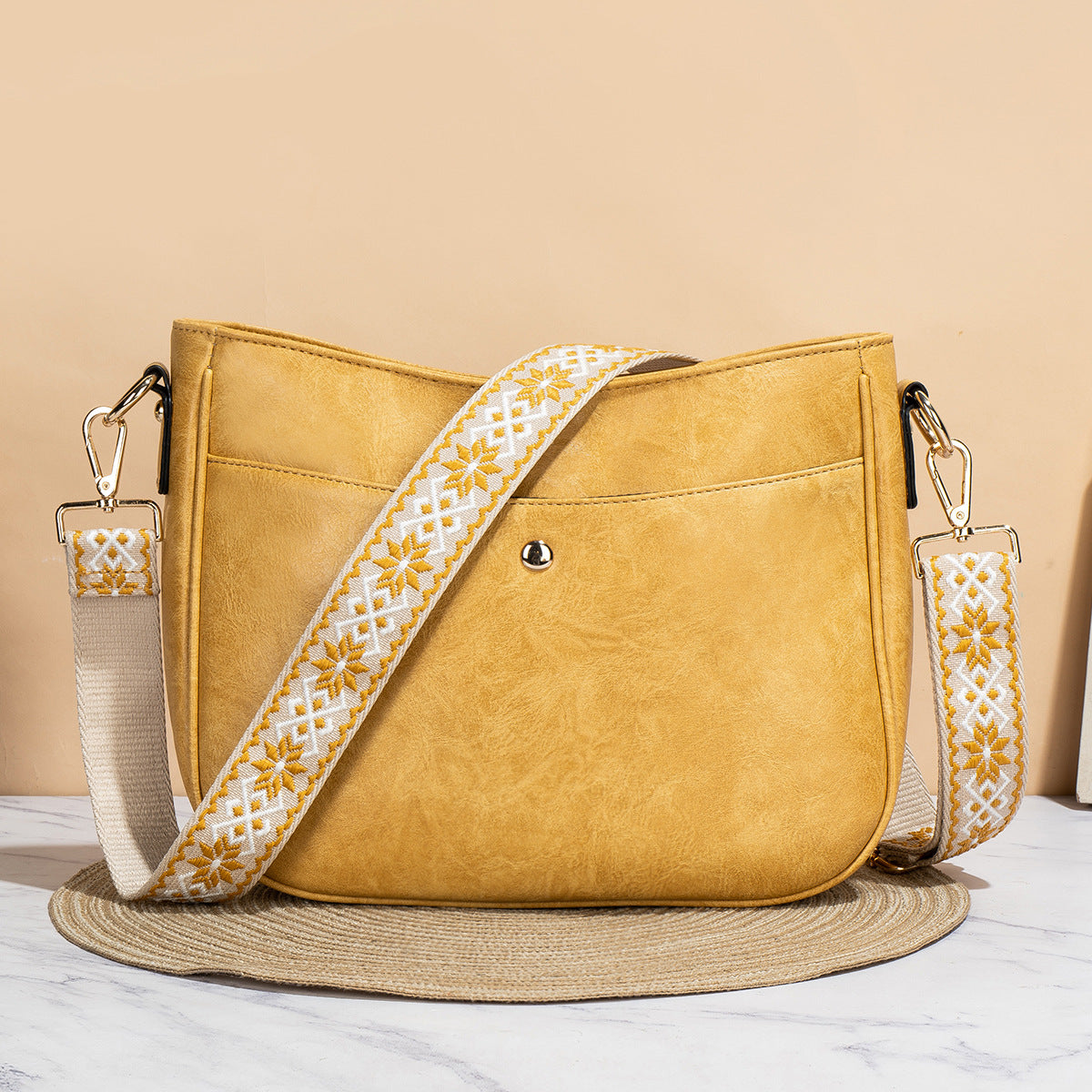 Sac bandoulière simple pour femme, similicuir