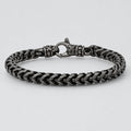 Bracelet chaîne épi noir Stealth pour homme en acier inoxydable