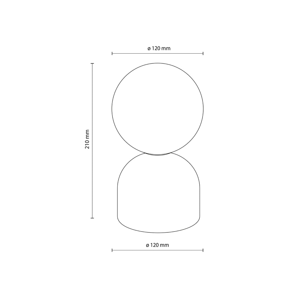 Lampe de table MIKI, globe de verre