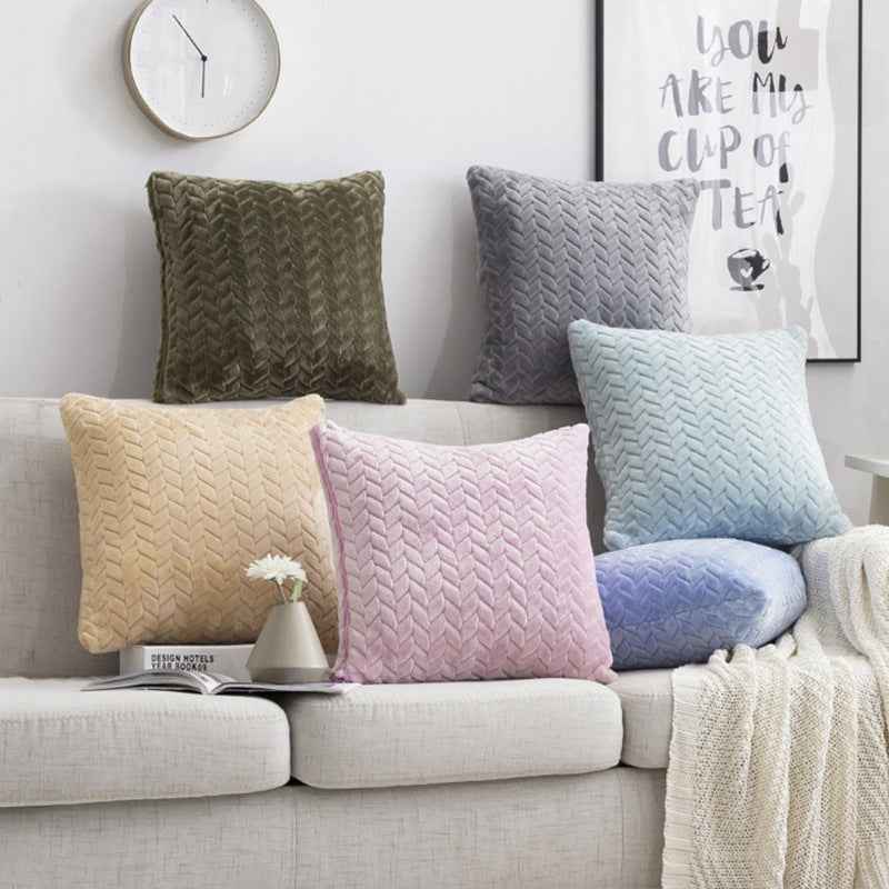 Housse de coussin en flanelle, style nordique