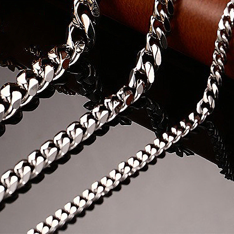 Collier et bracelet à chaîne cubaine en acier inoxydable pour homme
