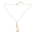 Pendentif ovale martelé avec perle sur chaîne plaquée or