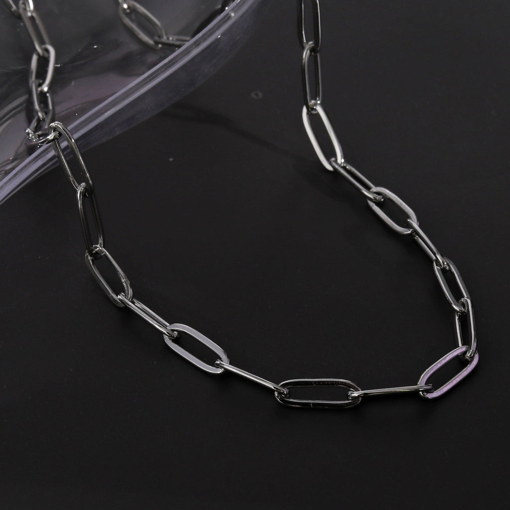 PALERMO : collier argenté à maillons trombone
