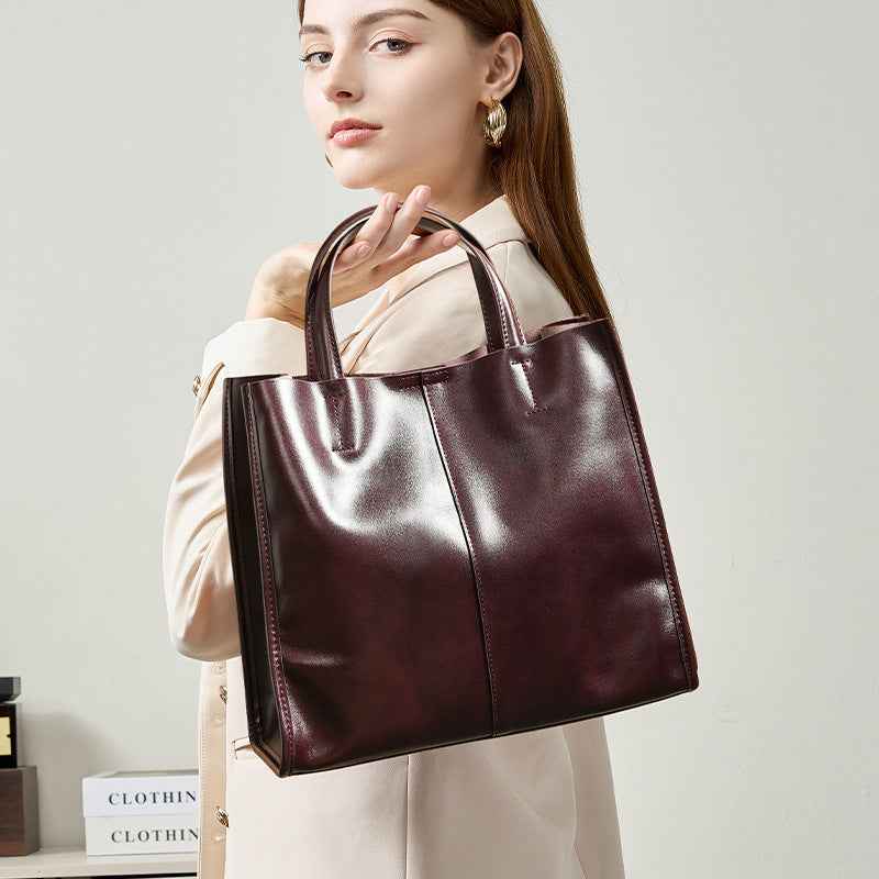 Sac à main en cuir véritable pour femme