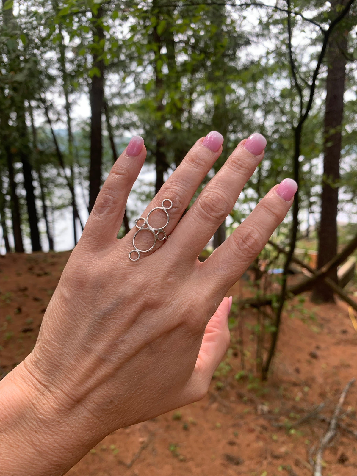 Bague Circa à cercles ouverts, argent sterling ou or 18 carats