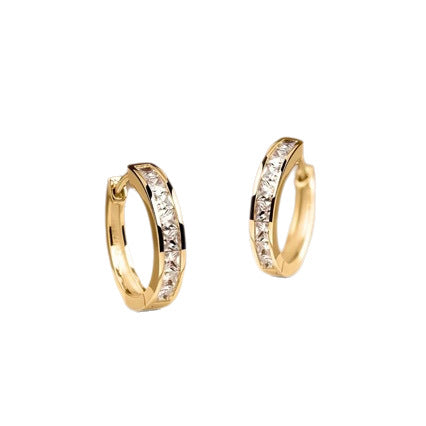 Boucles d'oreilles minimalistes géométriques en strass