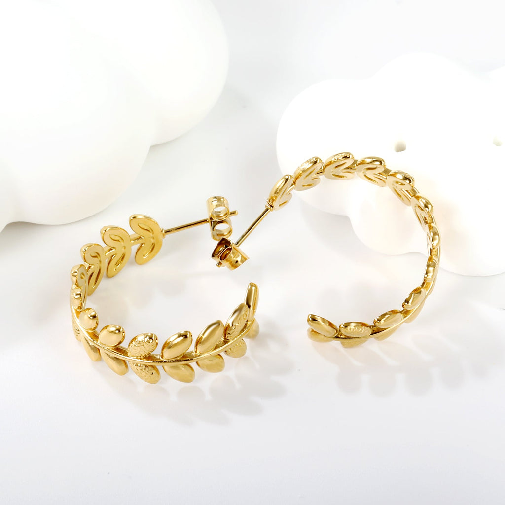 Boucles d'oreilles feuille Leaf Embrace