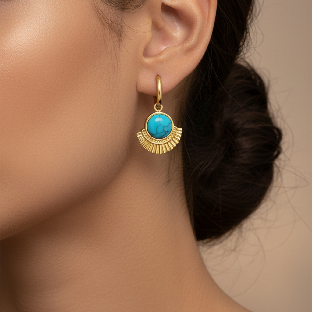 Puces demi-cercle turquoise Horizon
