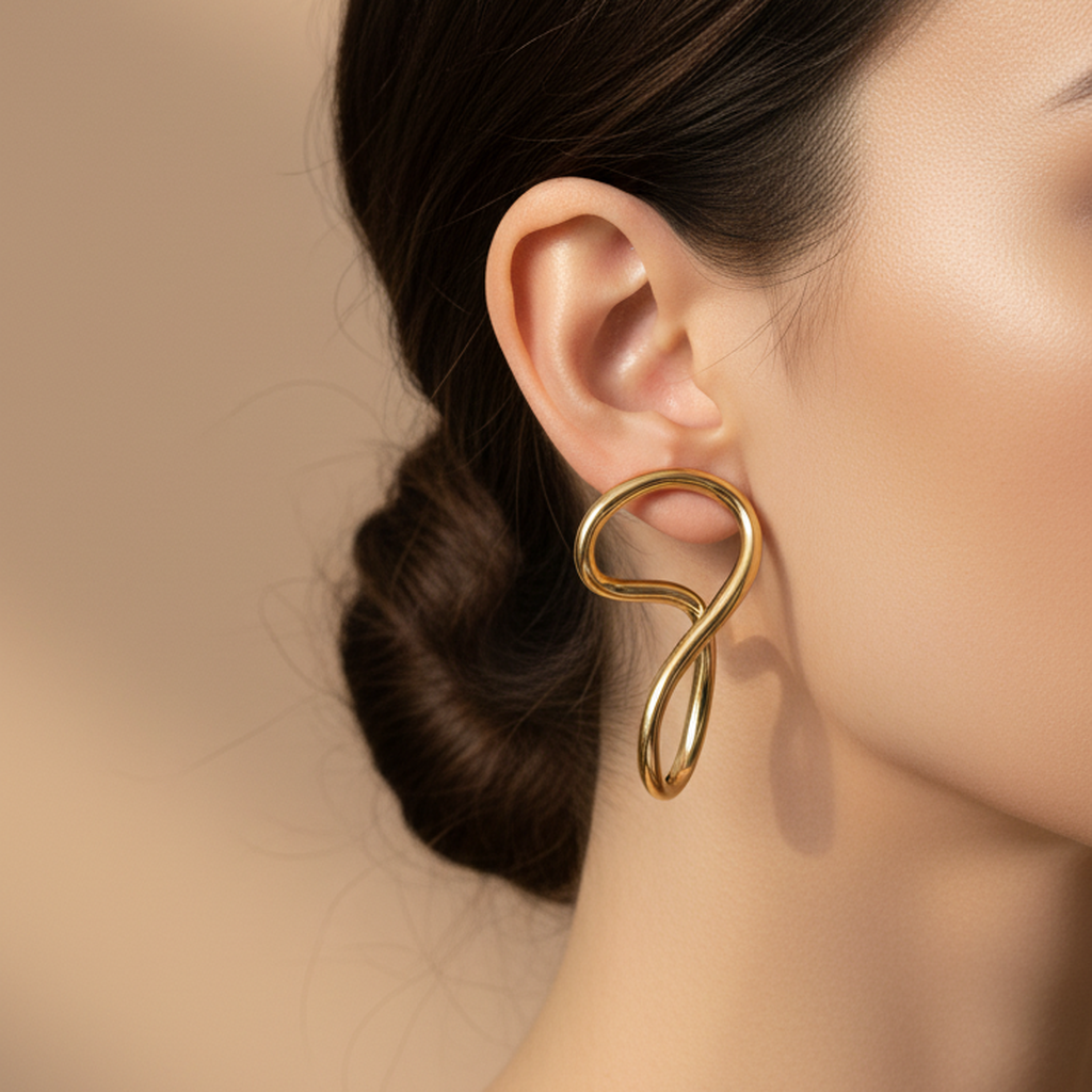Boucles d'oreilles créoles courbées chics