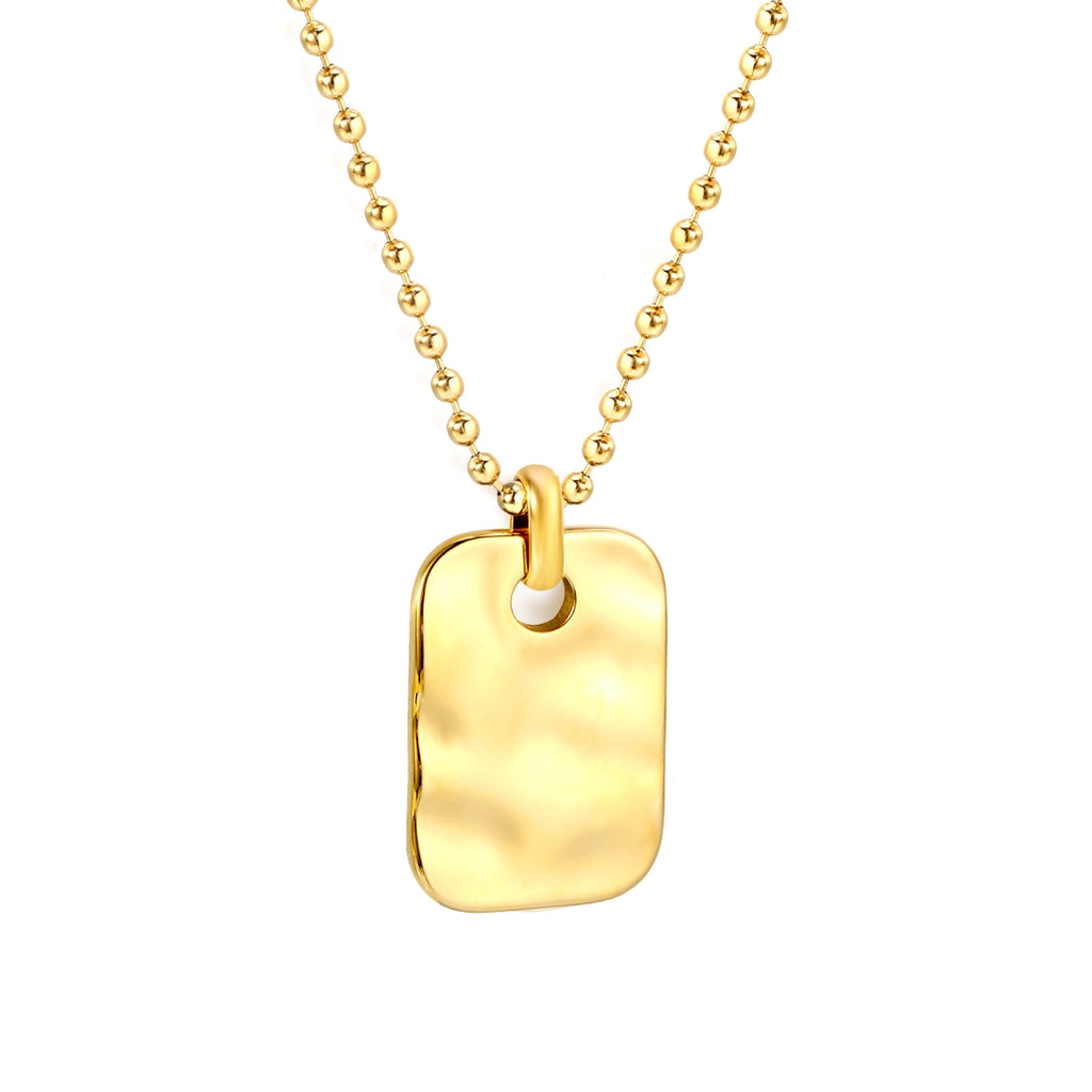 Collier pendentif pièce carrée intemporel
