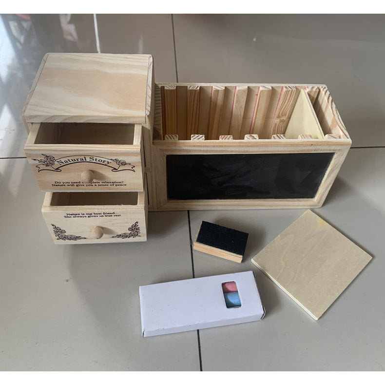 Organisateur de bureau en bois avec tiroirs