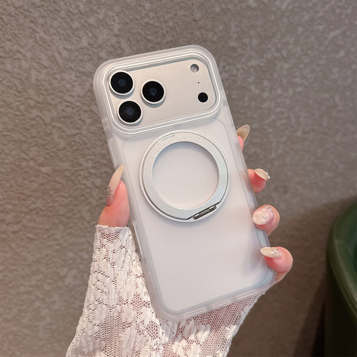 Coque de téléphone aimantée sablée pour iPhone