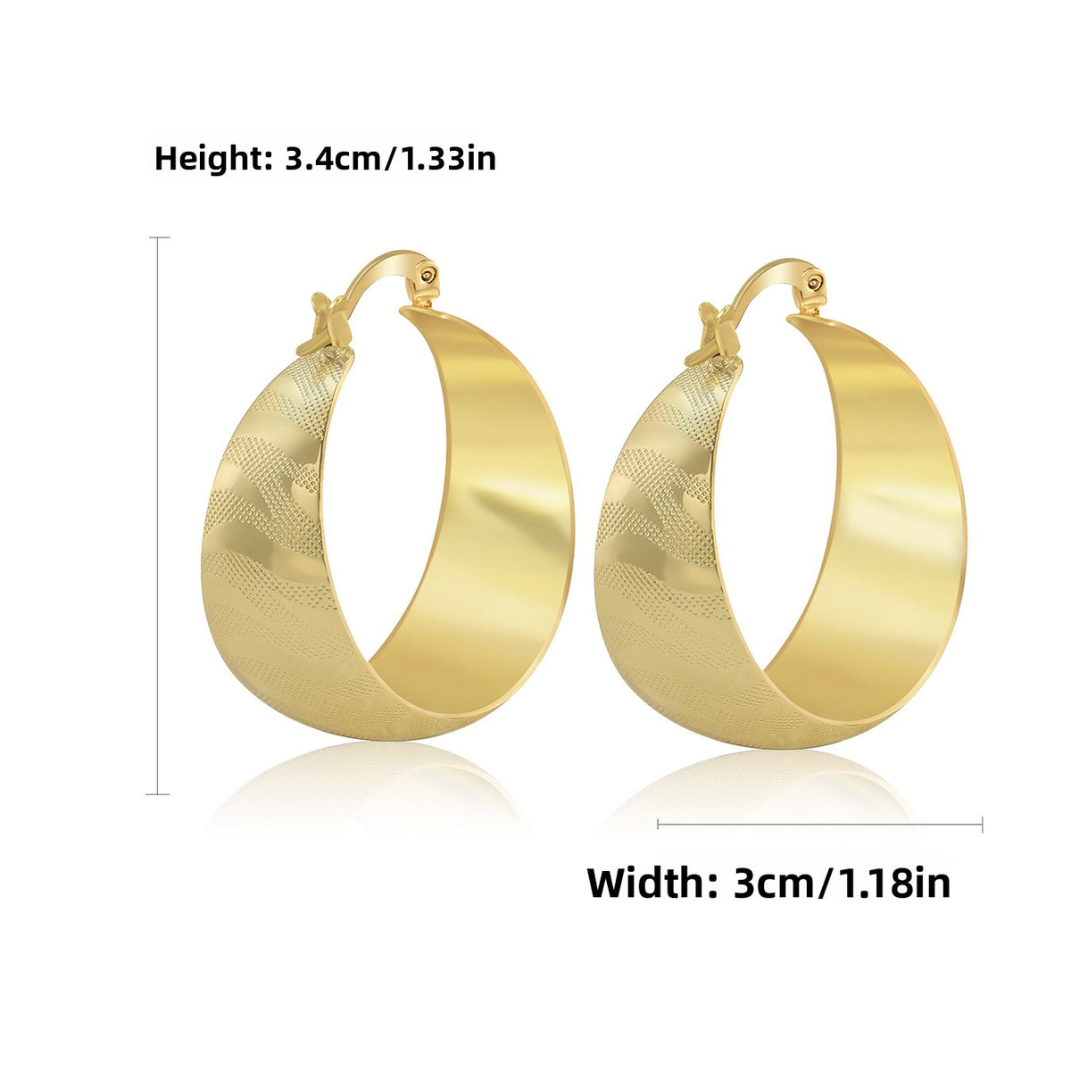 Boucles d'oreilles créoles géométriques en métal pour femme