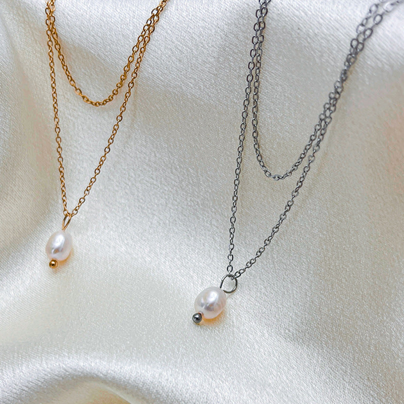 Double Layer Freshwater Pearl Necklace for Women