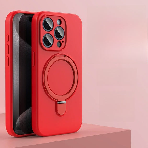 Coque en silicone aimantée avec support pour iPhone