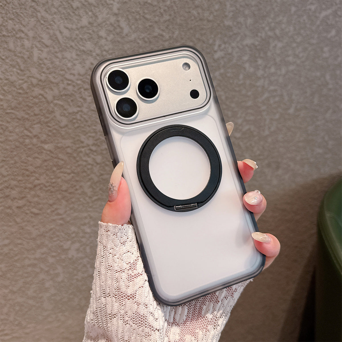 Coque de téléphone aimantée sablée pour iPhone