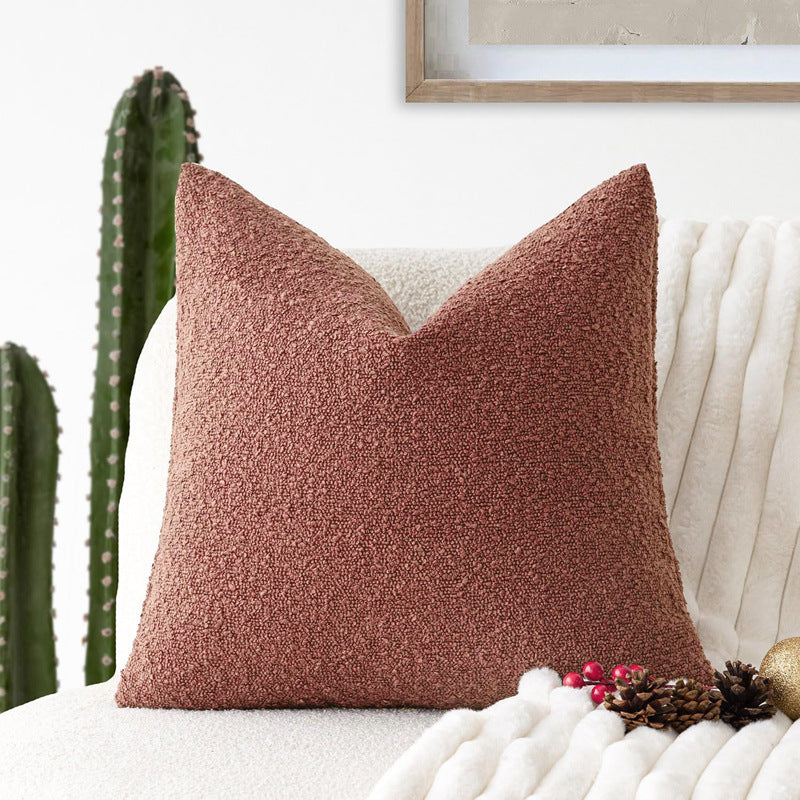 Housse de coussin en bouclette texturée