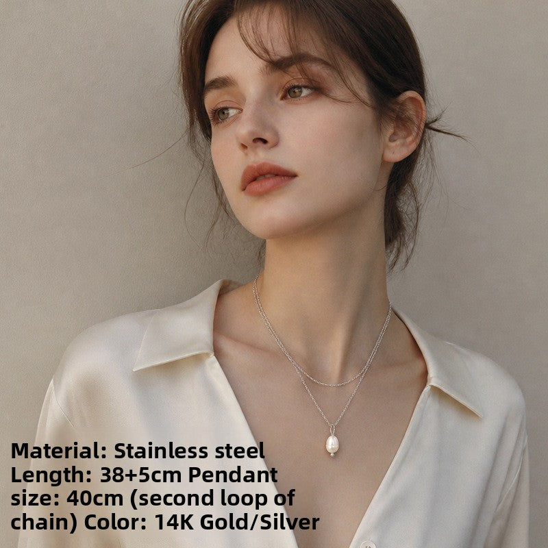 Double Layer Freshwater Pearl Necklace for Women