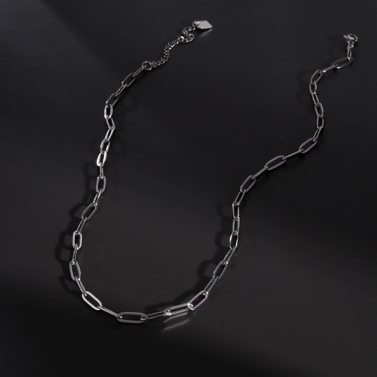 PALERMO : collier argenté à maillons trombone