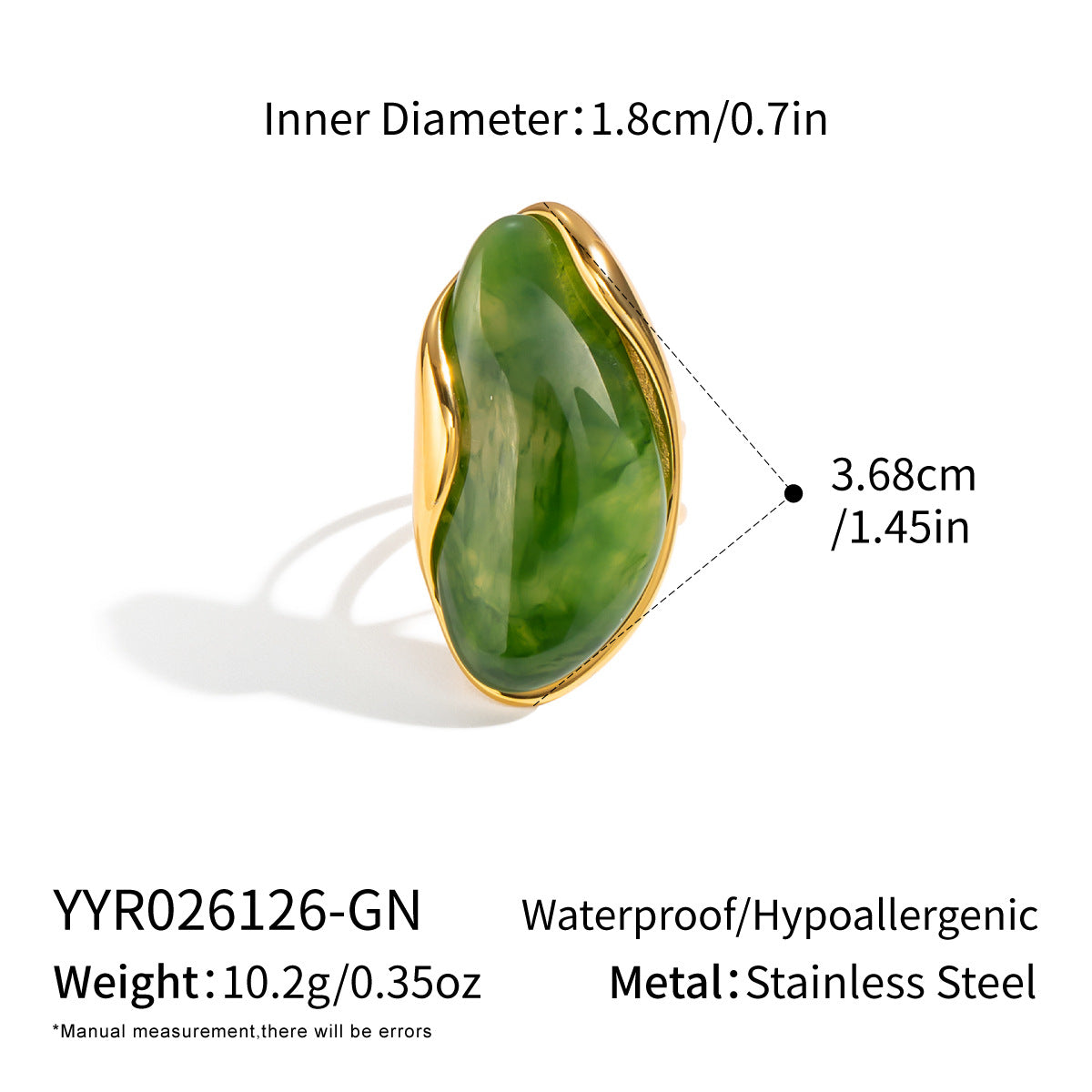 Bague ouverte en résine pour femme