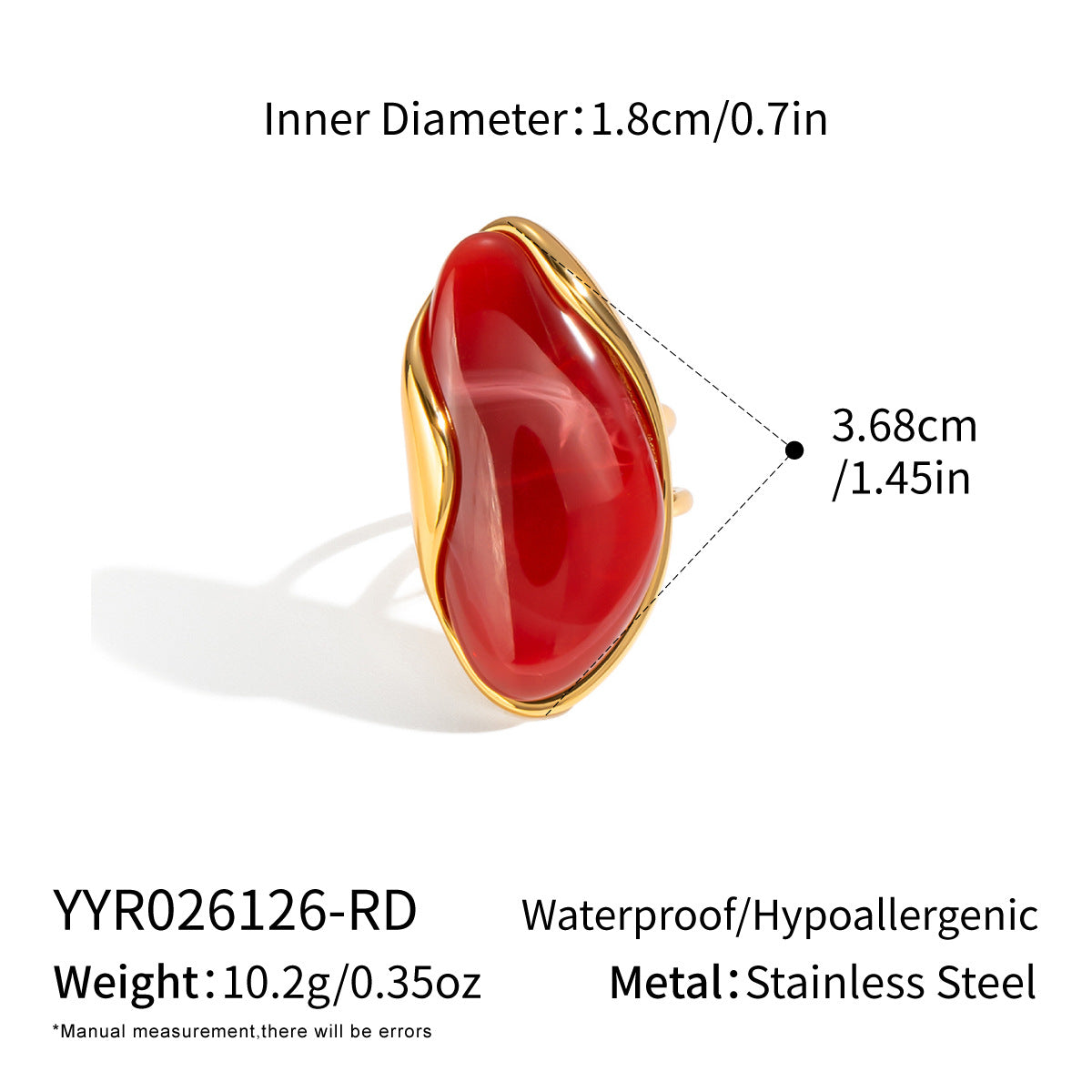 Bague ouverte en résine pour femme
