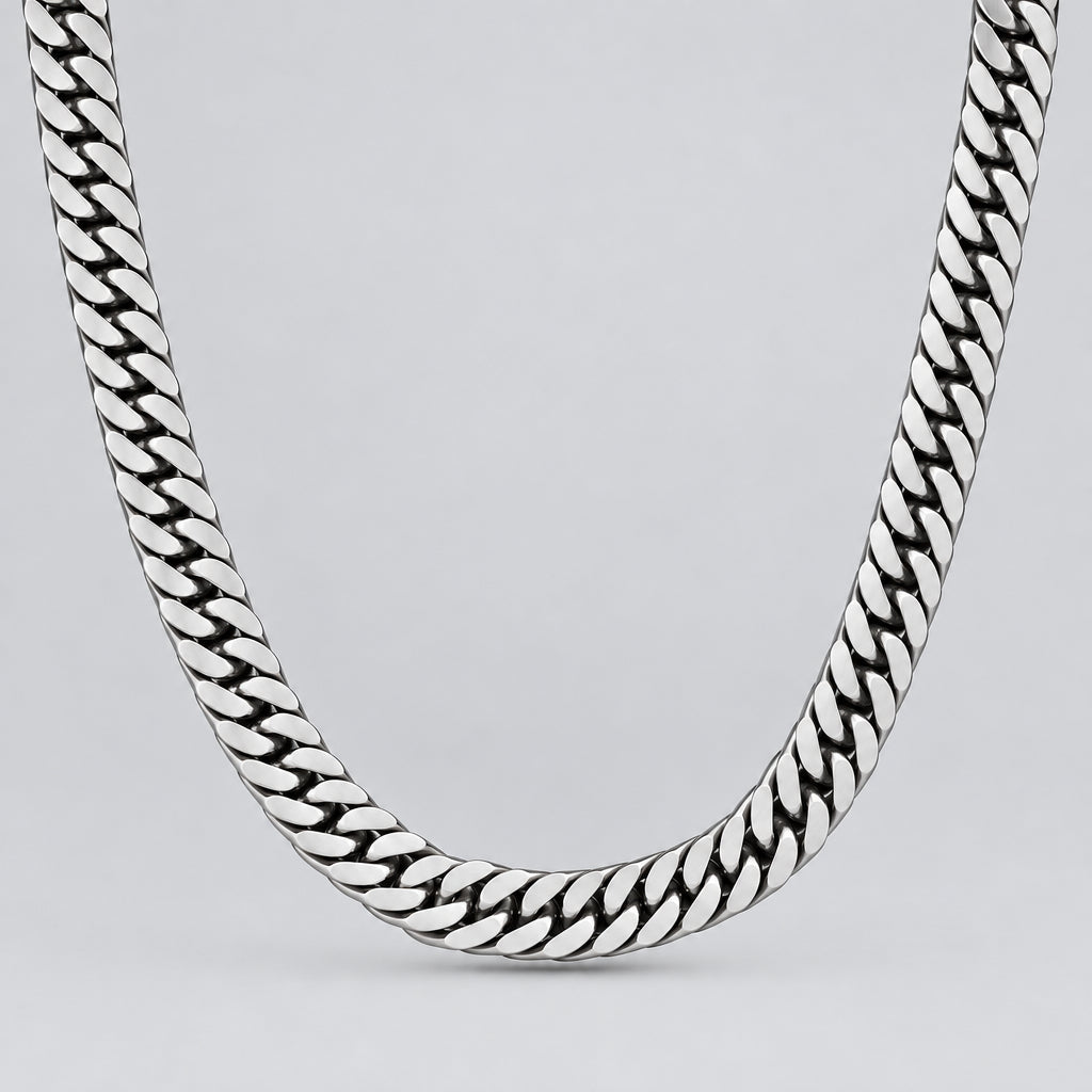 Collier chaîne gourmette robuste pour homme en acier inoxydable
