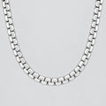 Men’s Stainless Steel Flat Box Chain Necklace for Bikers