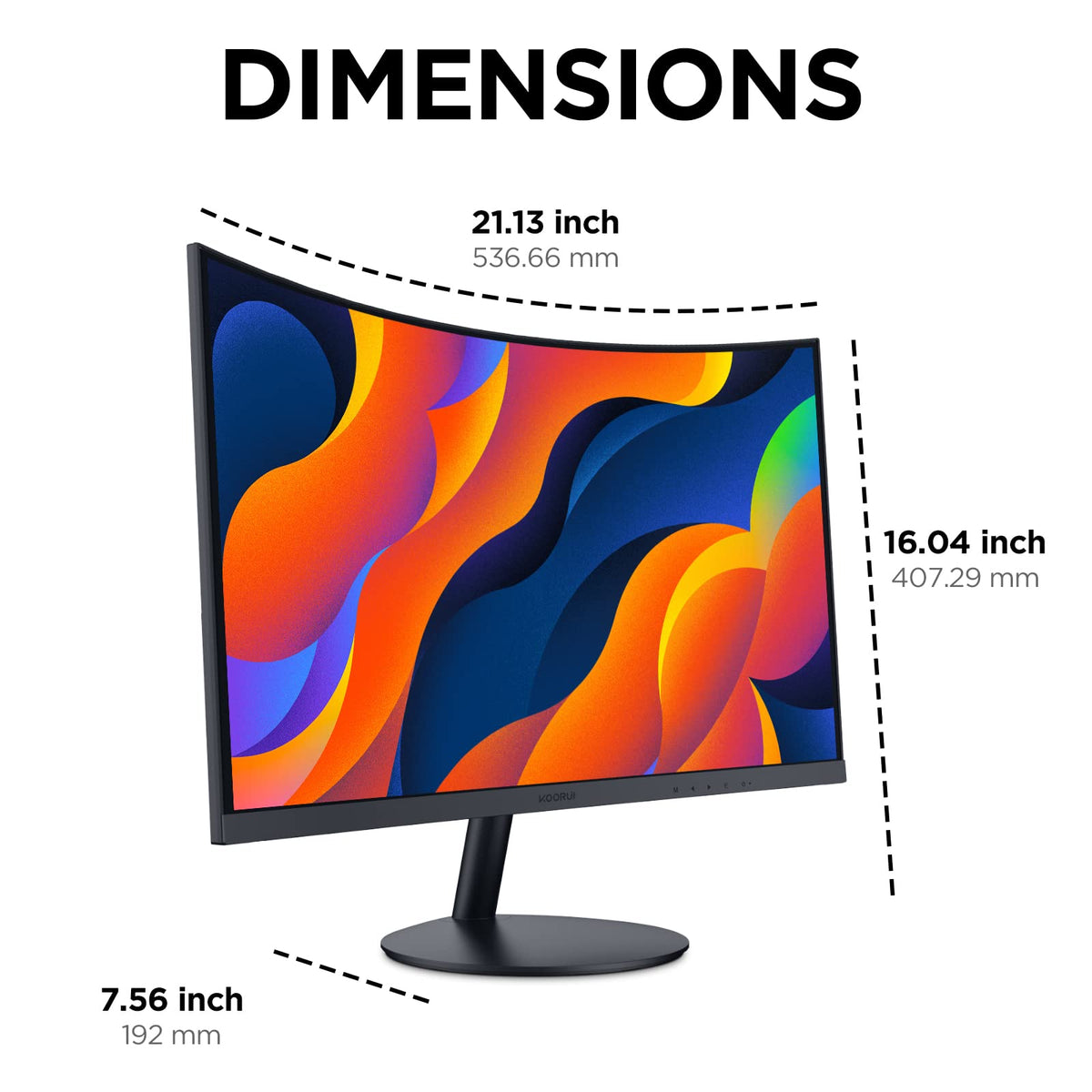 Moniteur courbe KOORUI 24 po FHD 1500R