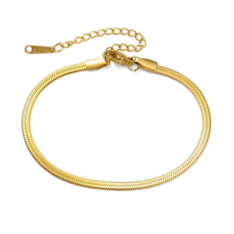 Bracelet ou chaîne de cheville maille serpent en acier inoxydable