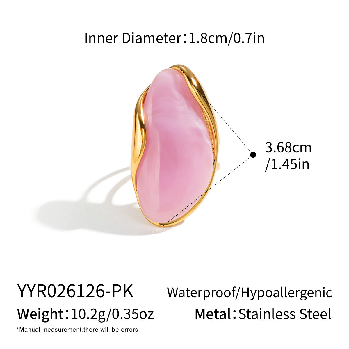 Bague ouverte en résine pour femme