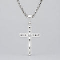 Men's Stainless Steel Double Cross Pendant Necklace