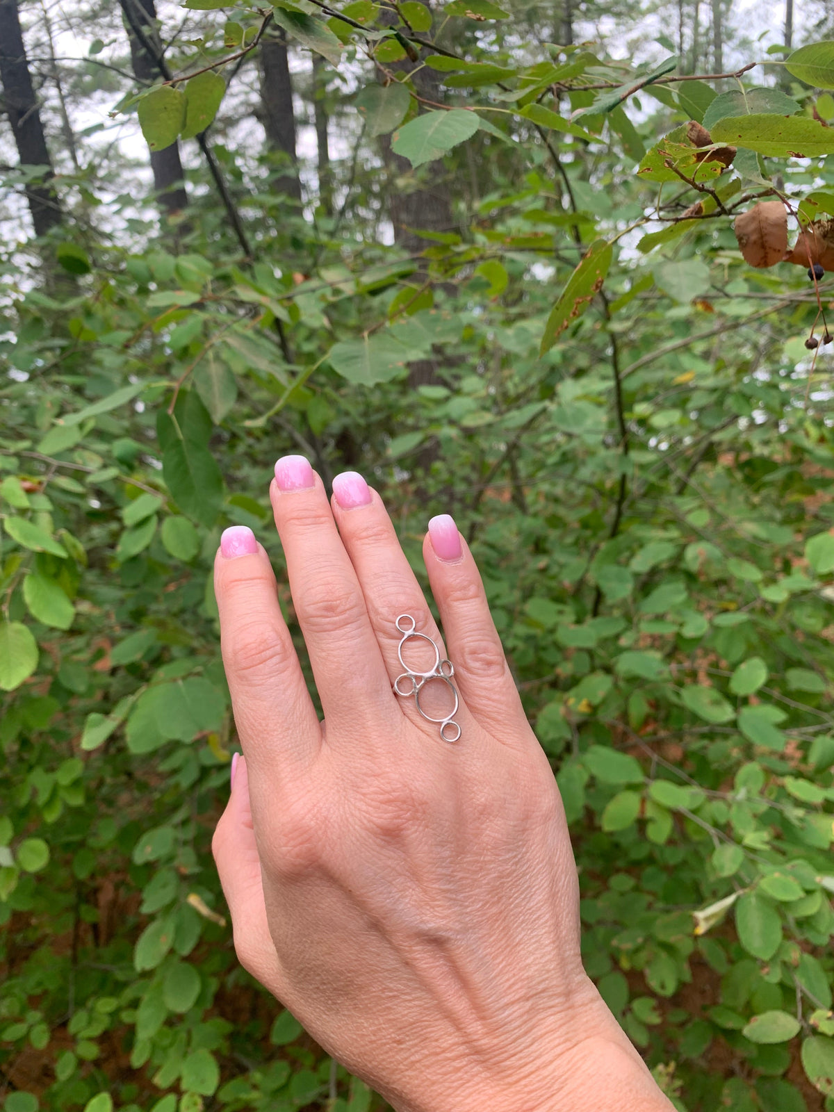 Bague Circa à cercles ouverts, argent sterling ou or 18 carats