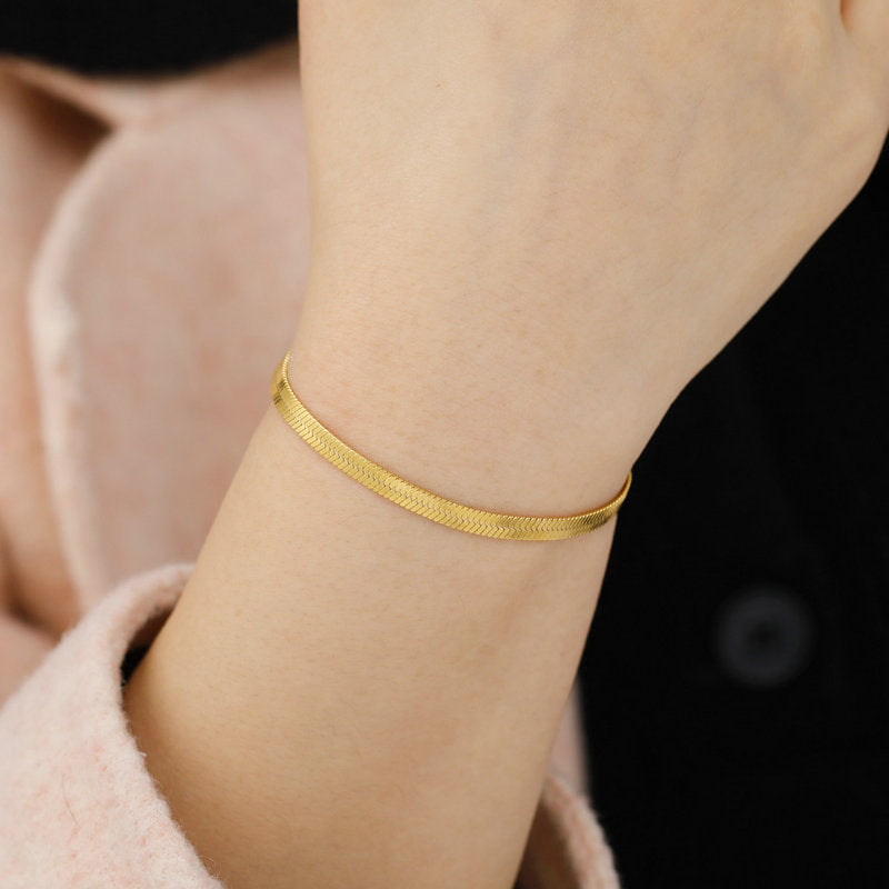 Bracelet ou chaîne de cheville maille serpent en acier inoxydable
