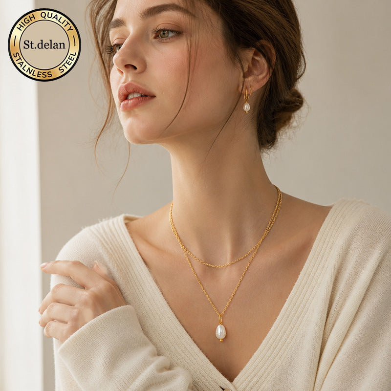 Double Layer Freshwater Pearl Necklace for Women