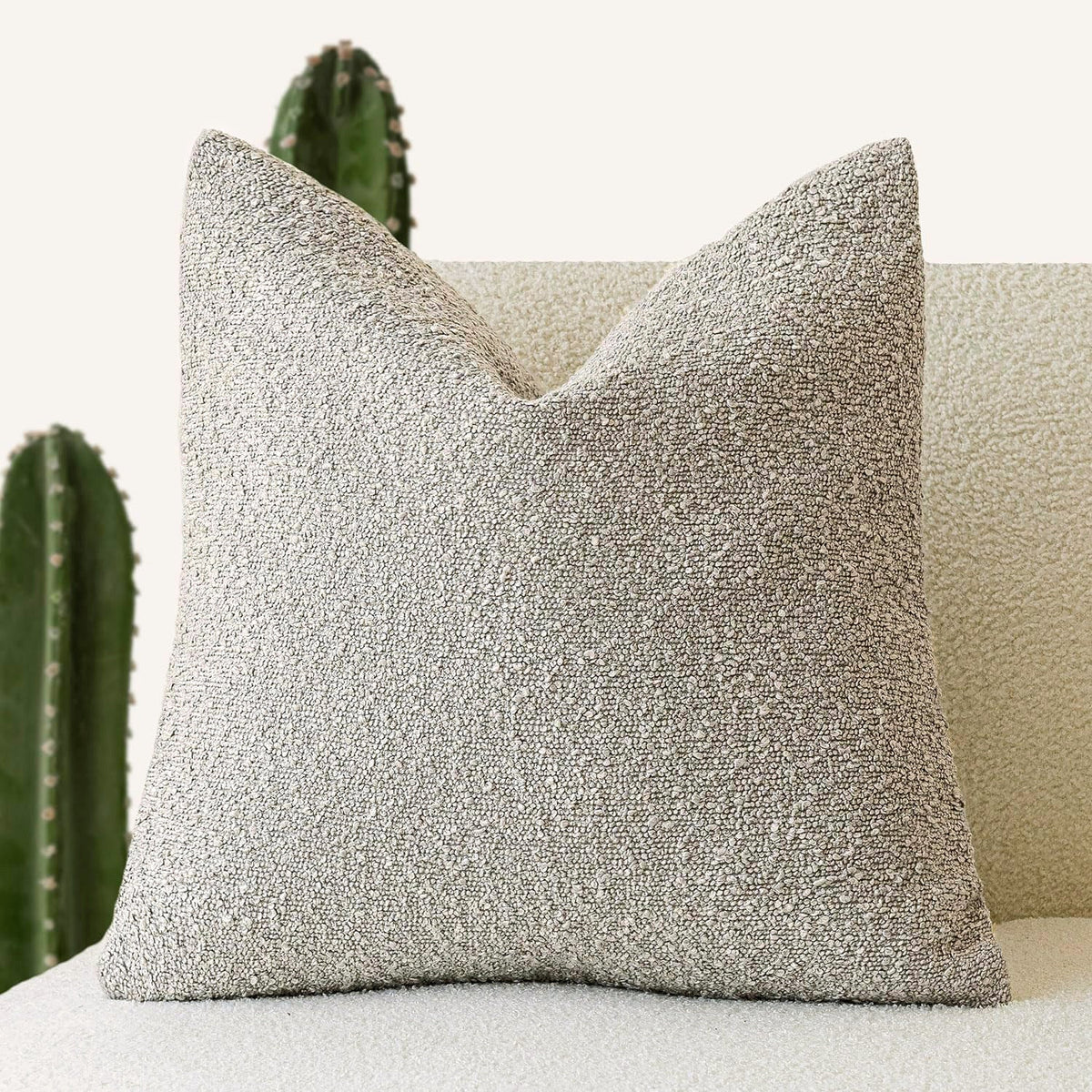 Housse de coussin en bouclette texturée