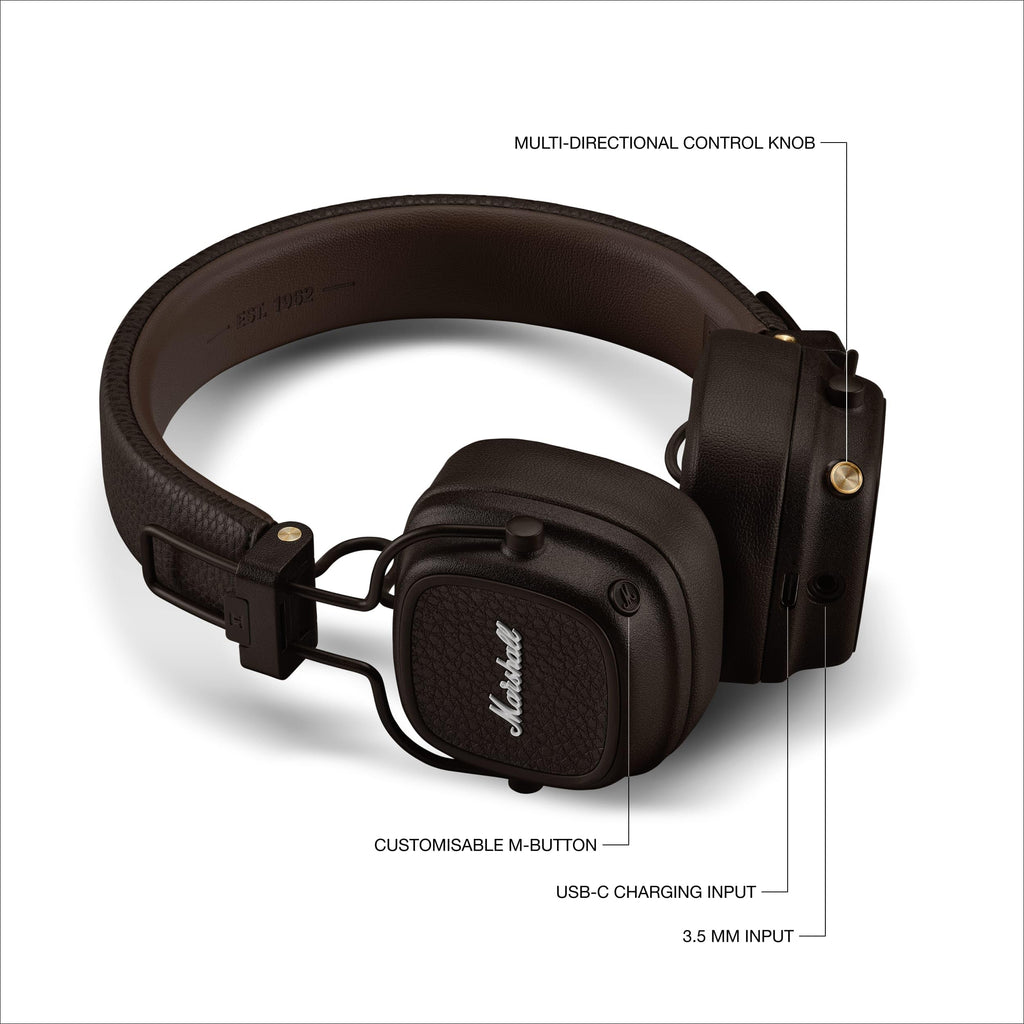 Casque sans fil Marshall Major V, brun