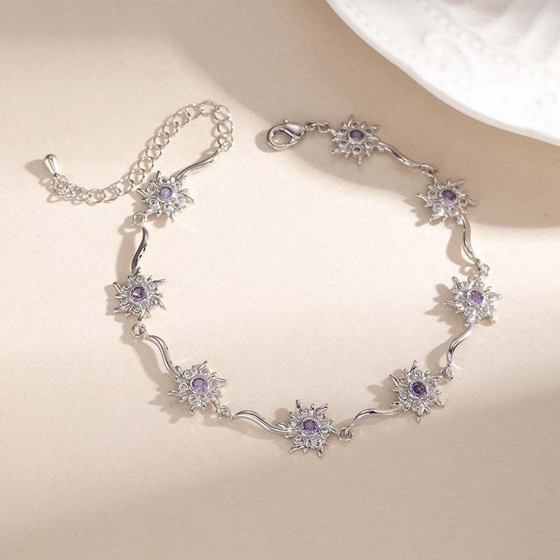 Bracelet tournesol en zircon pour femme