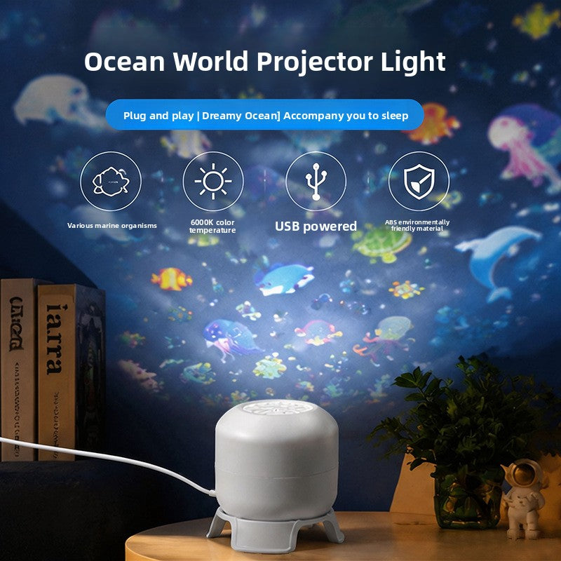 Veilleuse USB à projection océan et méduses