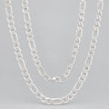 Men’s 6mm Stainless Steel Accented Figaro Chain Biker Link Necklace