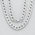 Men’s 10mm Stainless Steel Accented Cuban Link Biker Chain Necklace