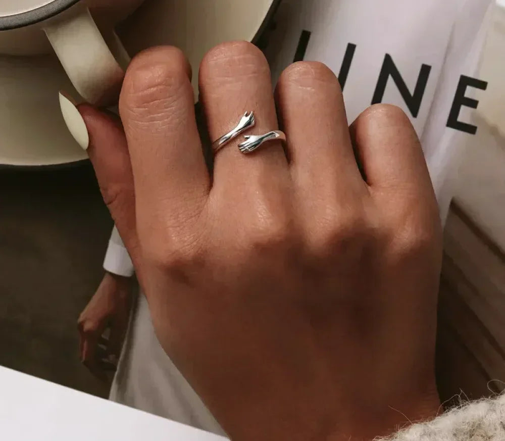 Bague Hug ajustable en argent sterling