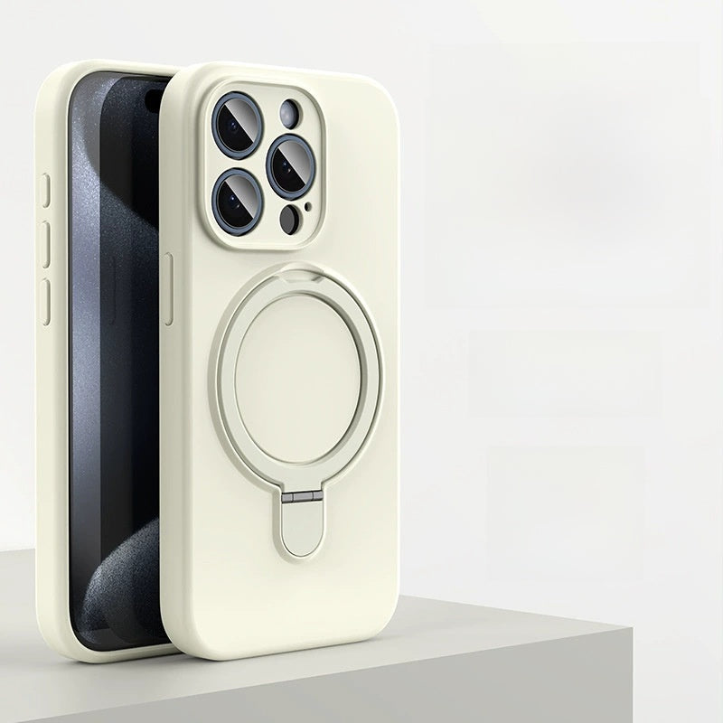 Coque en silicone aimantée avec support pour iPhone