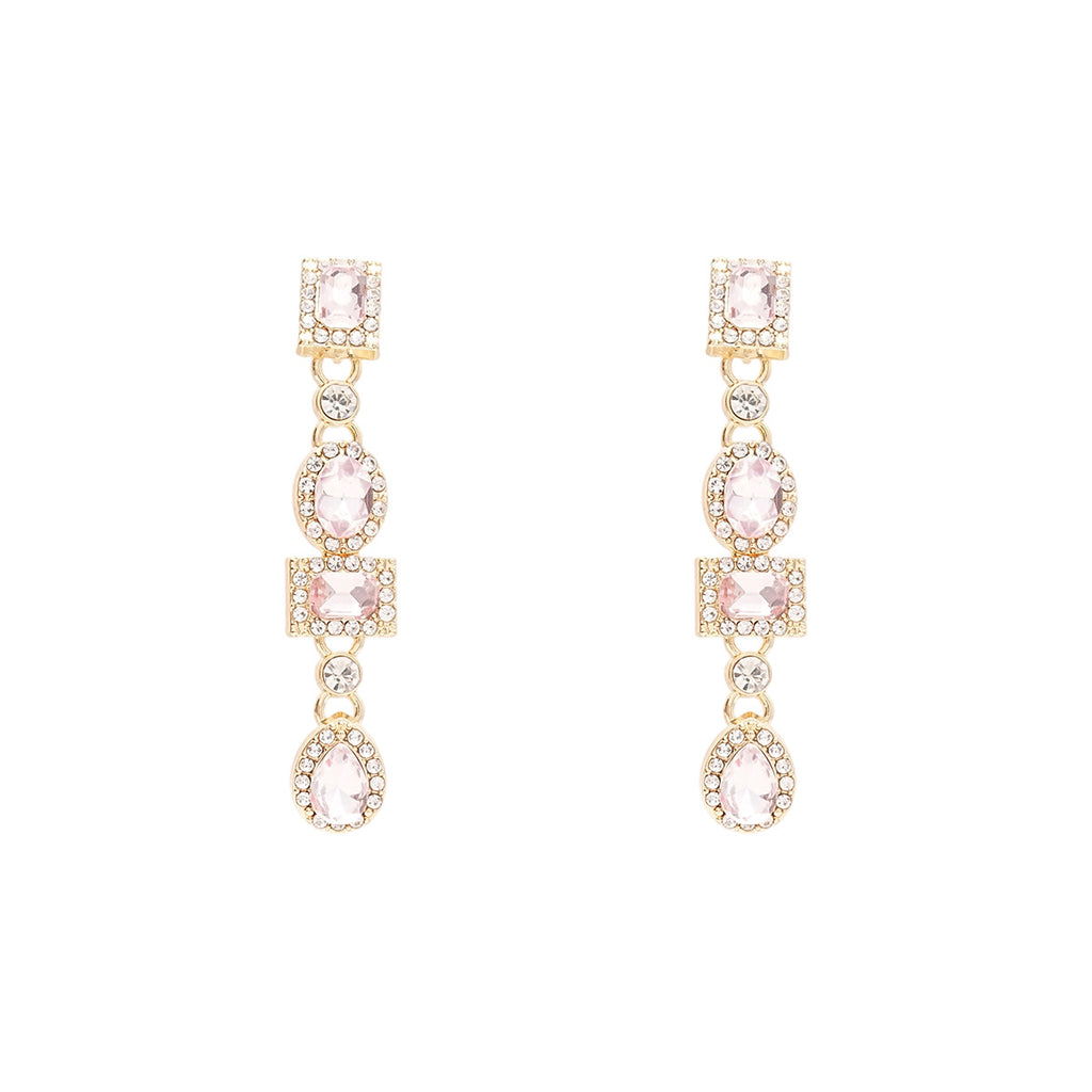 Boucles d'oreilles fleur avec perle et strass
