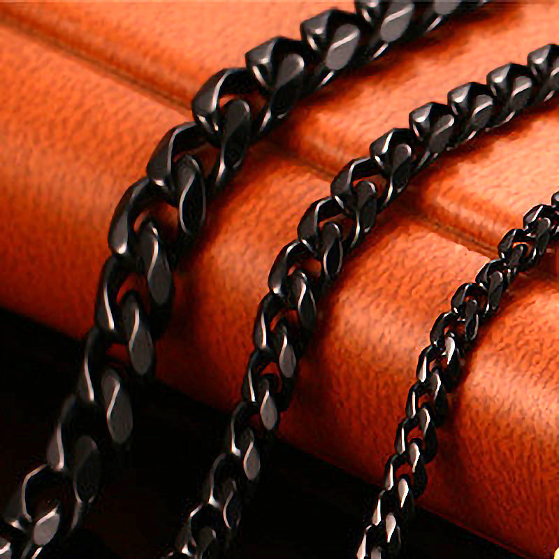 Collier et bracelet à chaîne cubaine en acier inoxydable pour homme
