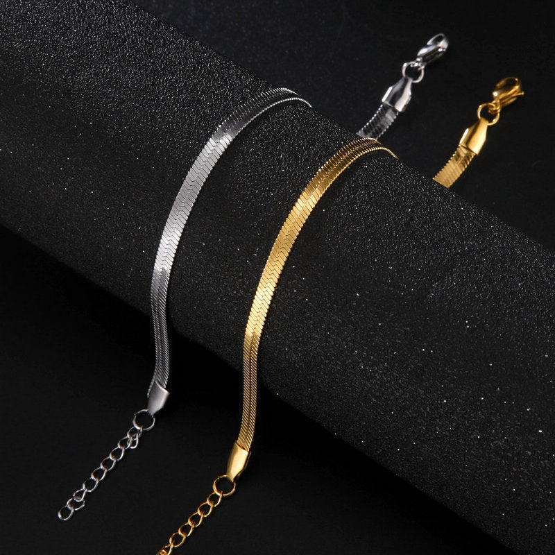 Bracelet ou chaîne de cheville maille serpent en acier inoxydable